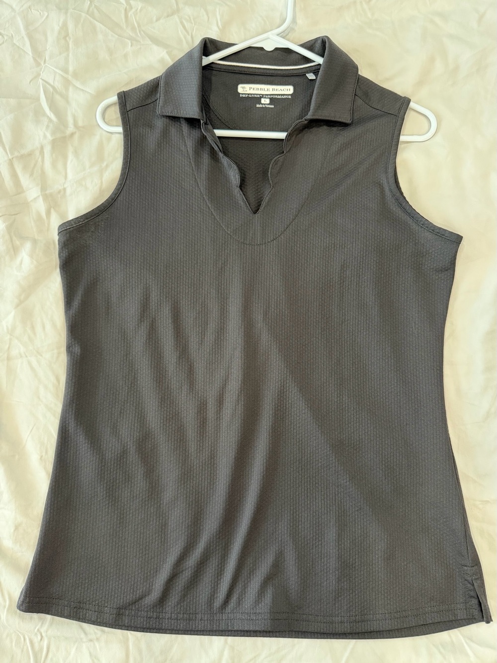 Pebble Beach Women's Sleeveless Golf Polo Top - black